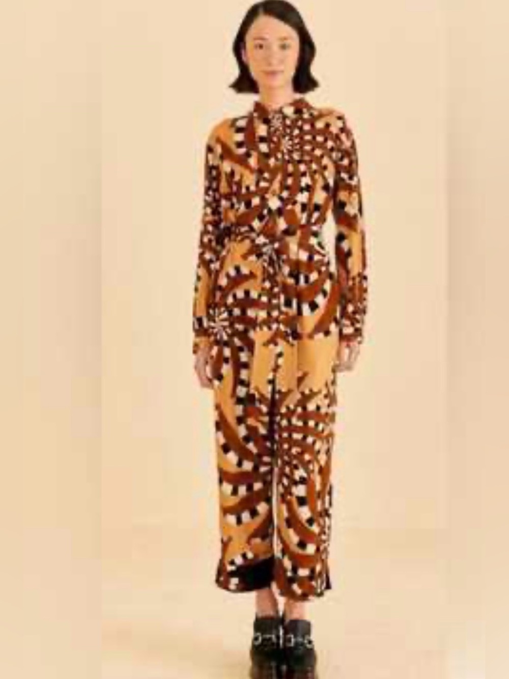 Farm Rio Mixed Banana Print Jumpsuit XS Resort As seen on Tv Lala
